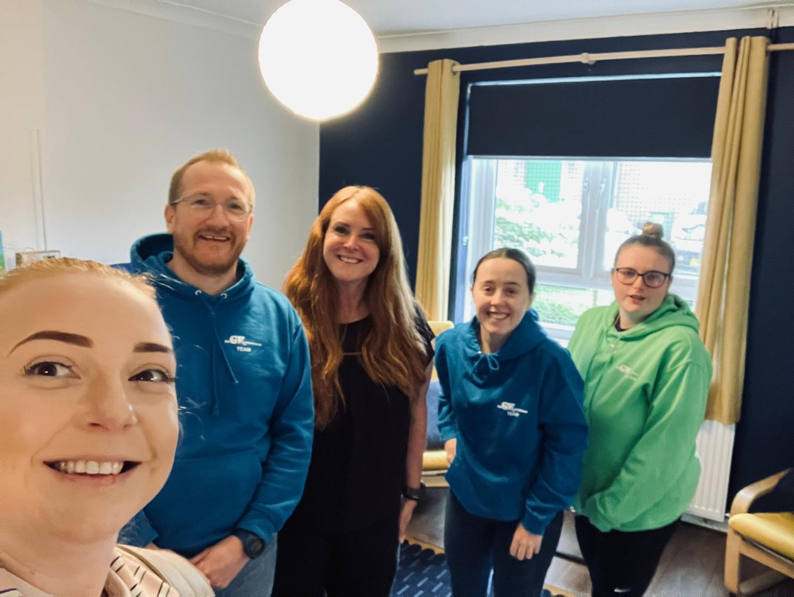 Thalia and Kat visiting our partners in Glasgow